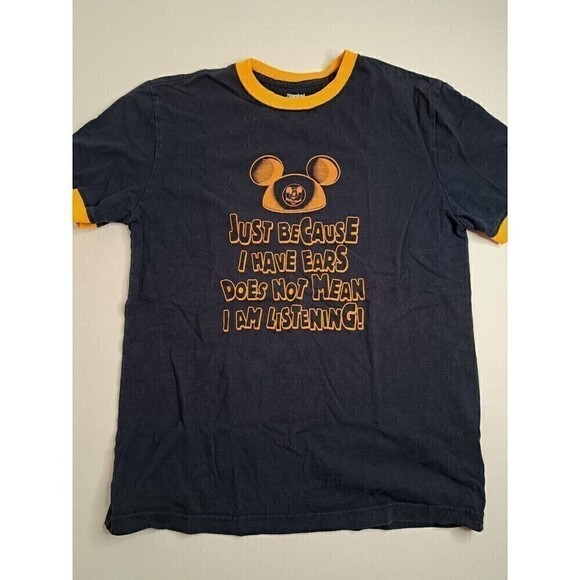 Disneyland Men's M T-Shirt Just Because I Have Ears Doesn't Mean I'm Listening - Picture 1 of 5